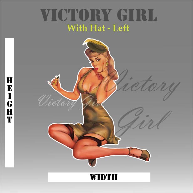 Blonde with Hat Nose Art Vinyl Decal Sticker