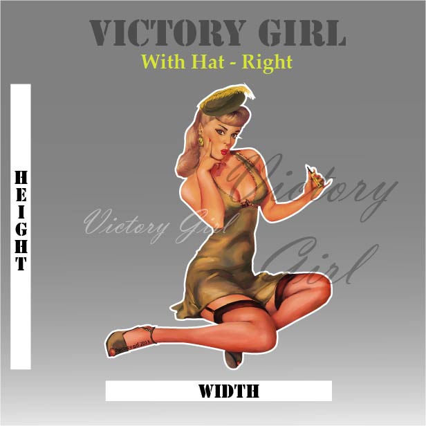 Blonde with Hat Nose Art Vinyl Decal Sticker