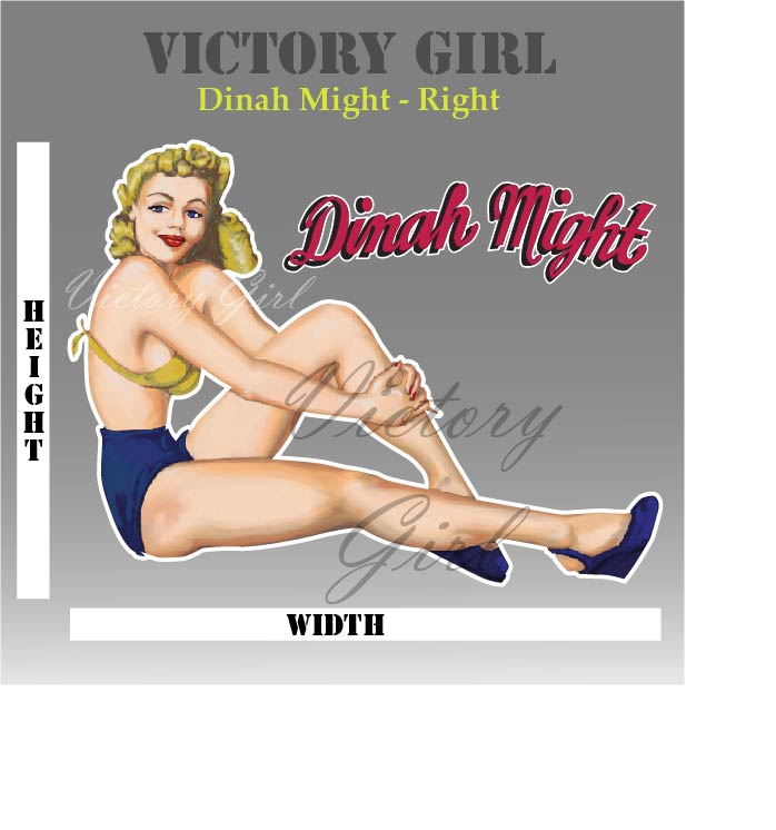 Dinah Might Nose Art Vinyl Decal Sticker
