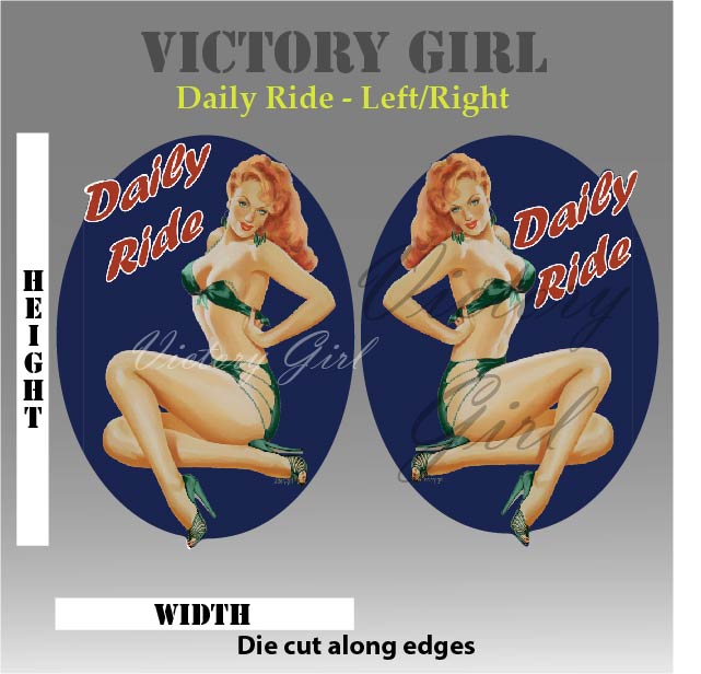 Daily Ride Nose Art Vinyl Decal Sticker