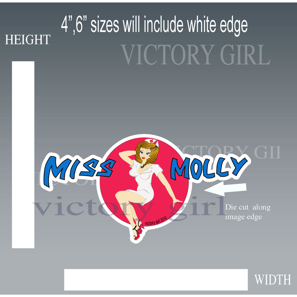 Miss Molly Nose Art Vinyl Decal Sticker