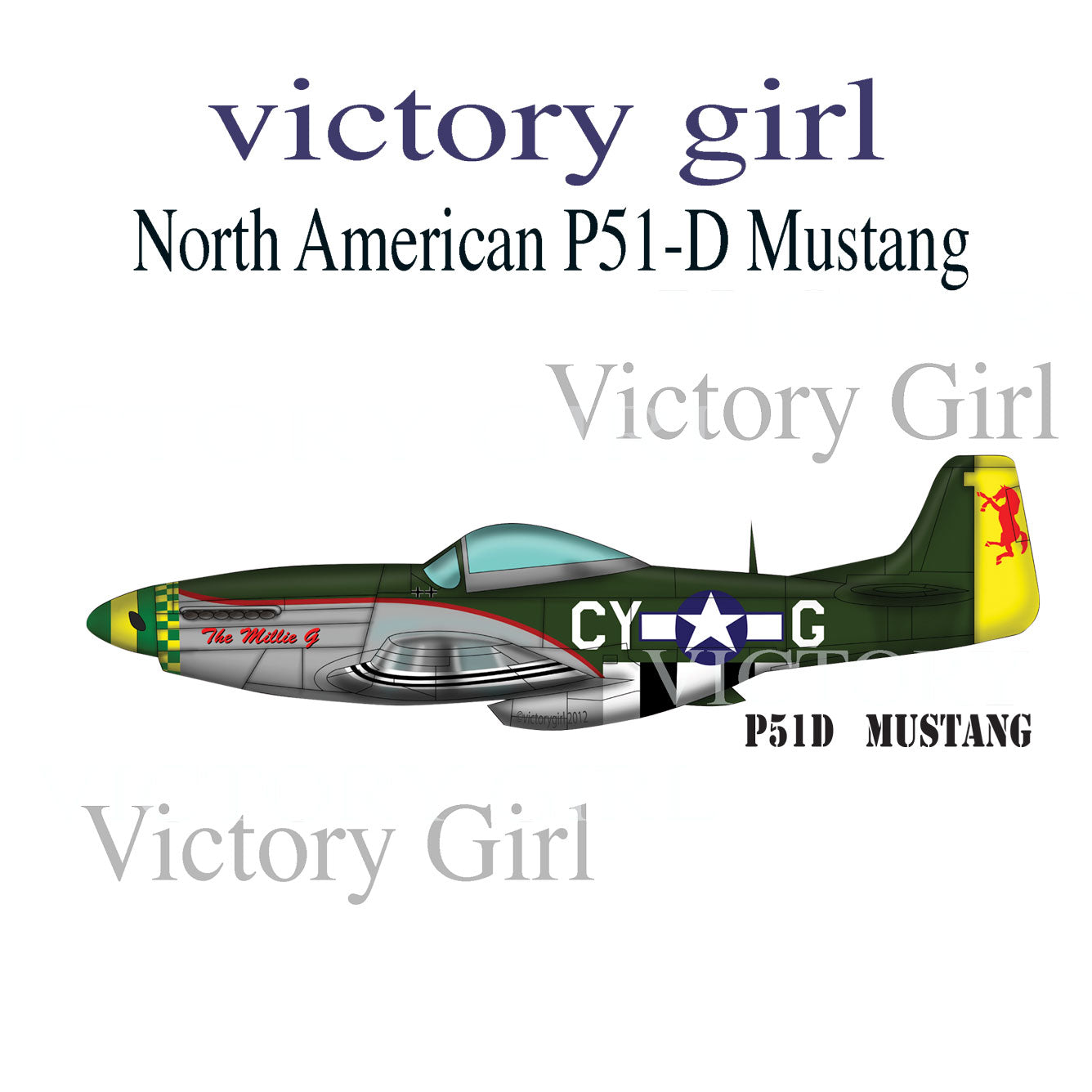 P-51D Mustang Vinyl Decal Sticker