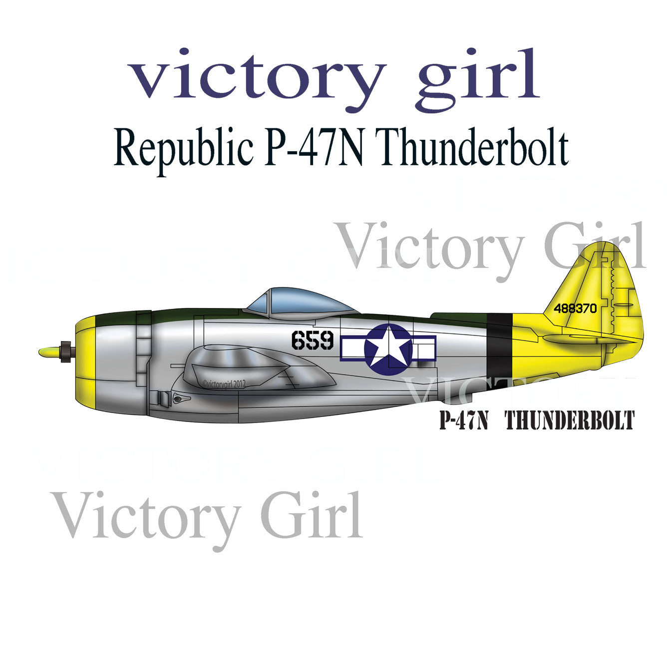 Republic P-47N Thunderbolt Vinyl Decal Sticker
