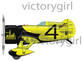 Yellow and Black Gee Bee Racer Vinyl Decal Sticker