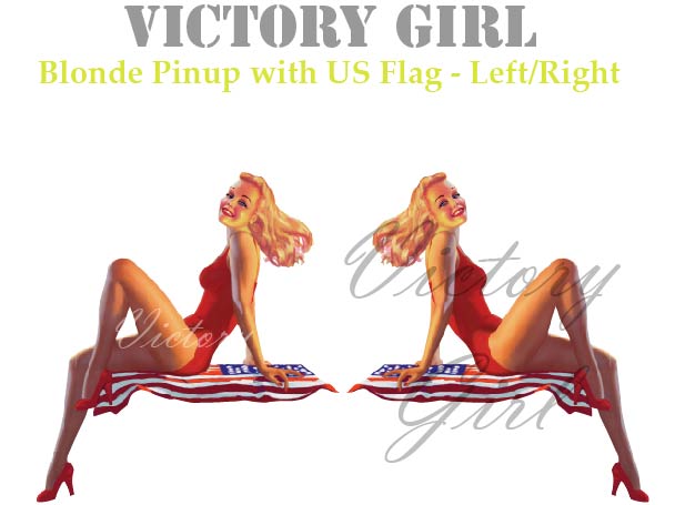 Blonde and U.S. Flag Vinyl Decal Sticker