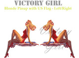 Blonde and U.S. Flag Vinyl Decal Sticker