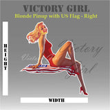 Blonde and U.S. Flag Vinyl Decal Sticker