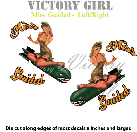 Miss Guided Nose Art Vinyl Decal Stickers
