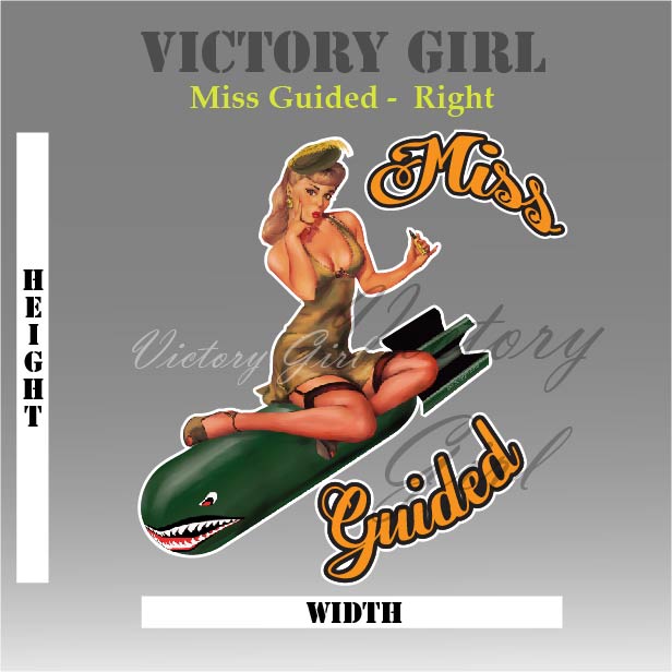 Miss Guided Nose Art Vinyl Decal Stickers
