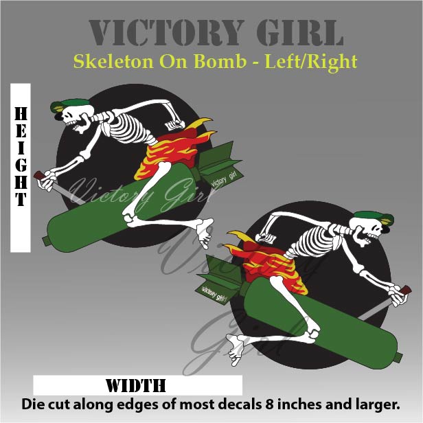 Skeleton on Bomb Vinyl Decal Sticker
