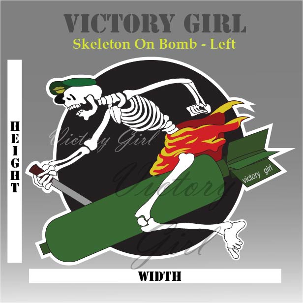 Skeleton on Bomb Vinyl Decal Sticker