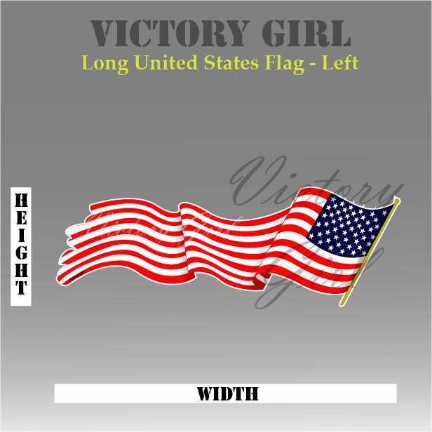 Long U.S. Flag Vinyl Decal Sticker