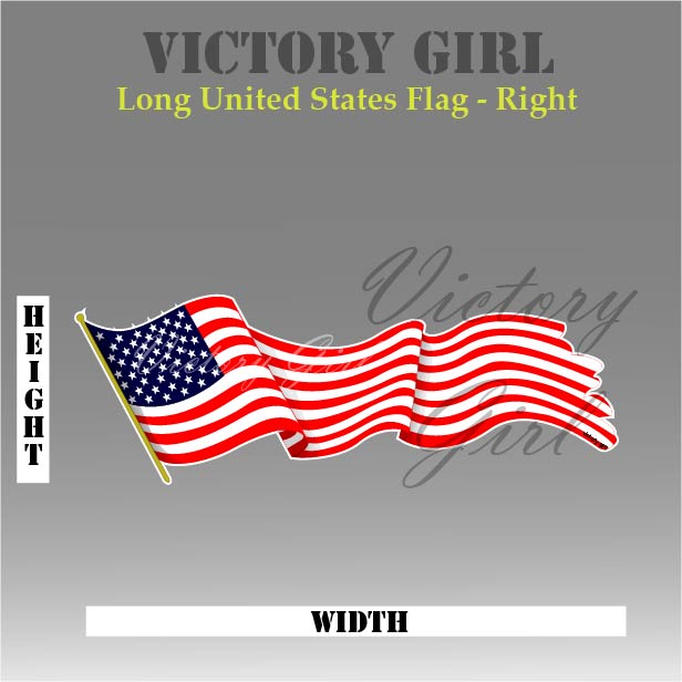 Long U.S. Flag Vinyl Decal Sticker