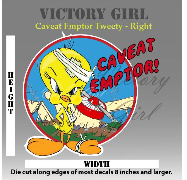 Tweety Caveat Comptor Vinyl Decal Sticker