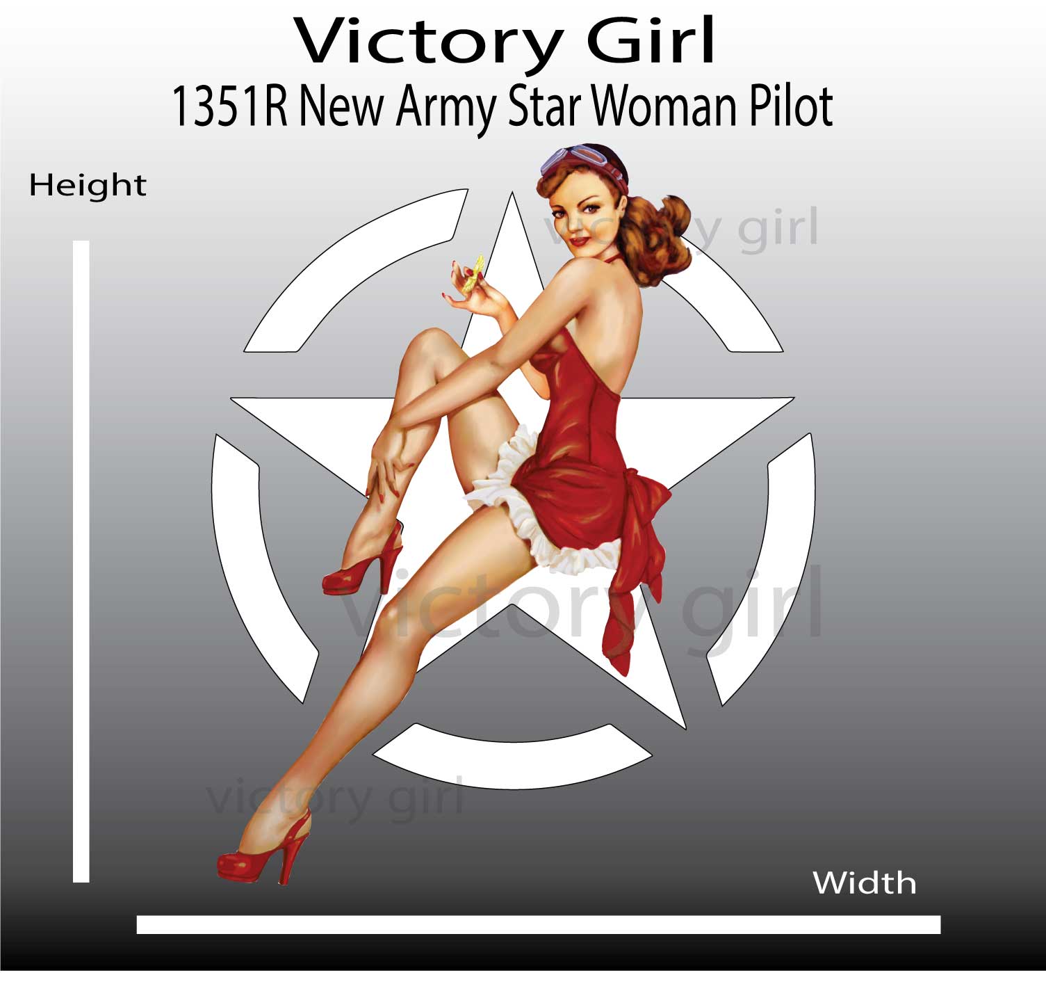 Army Star Girl Vinyl Decal Sticker