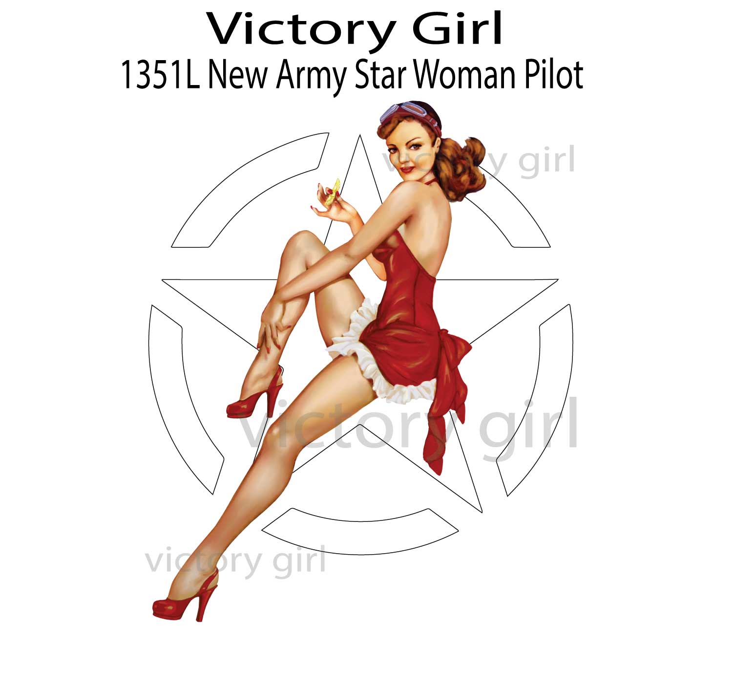 Army Star Girl Vinyl Decal Sticker