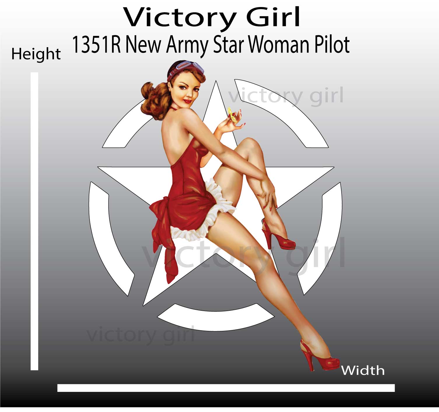 Army Star Girl Vinyl Decal Sticker