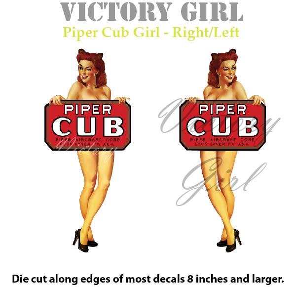 Piper Cub Girl Vinyl Decal Sticker