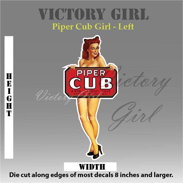 Piper Cub Girl Vinyl Decal Sticker