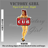 Piper Cub Girl Vinyl Decal Sticker