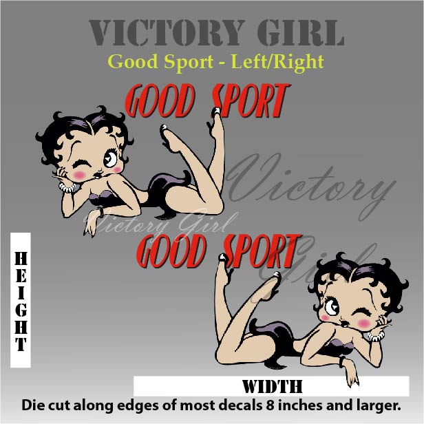 Good Sport Betty Boop Vinyl Decal Sticker
