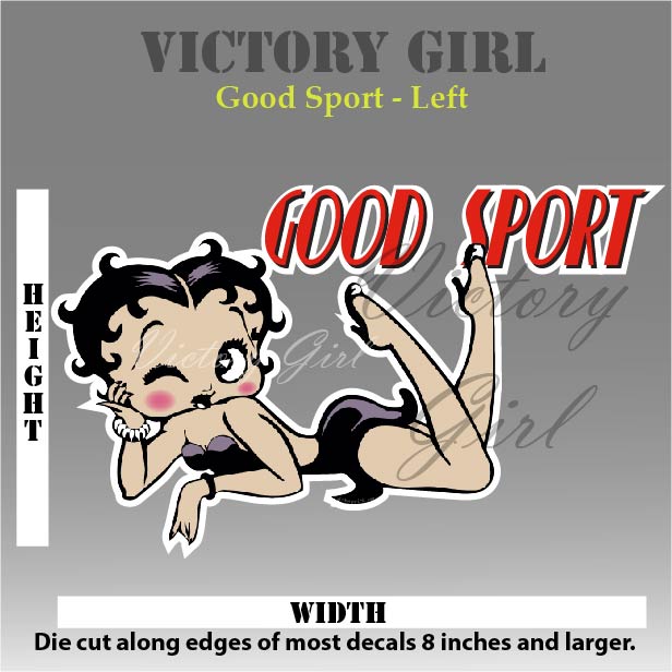 Good Sport Betty Boop Vinyl Decal Sticker