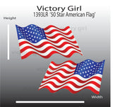 50 Star American Flag-Waving Vinyl Decal Sticker