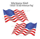 50 Star American Flag-Waving Vinyl Decal Sticker