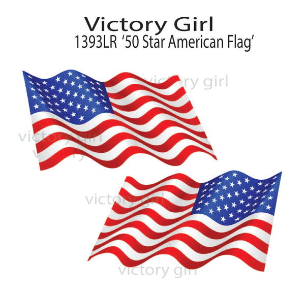 50 Star American Flag-Waving Vinyl Decal Sticker – Victory Girl