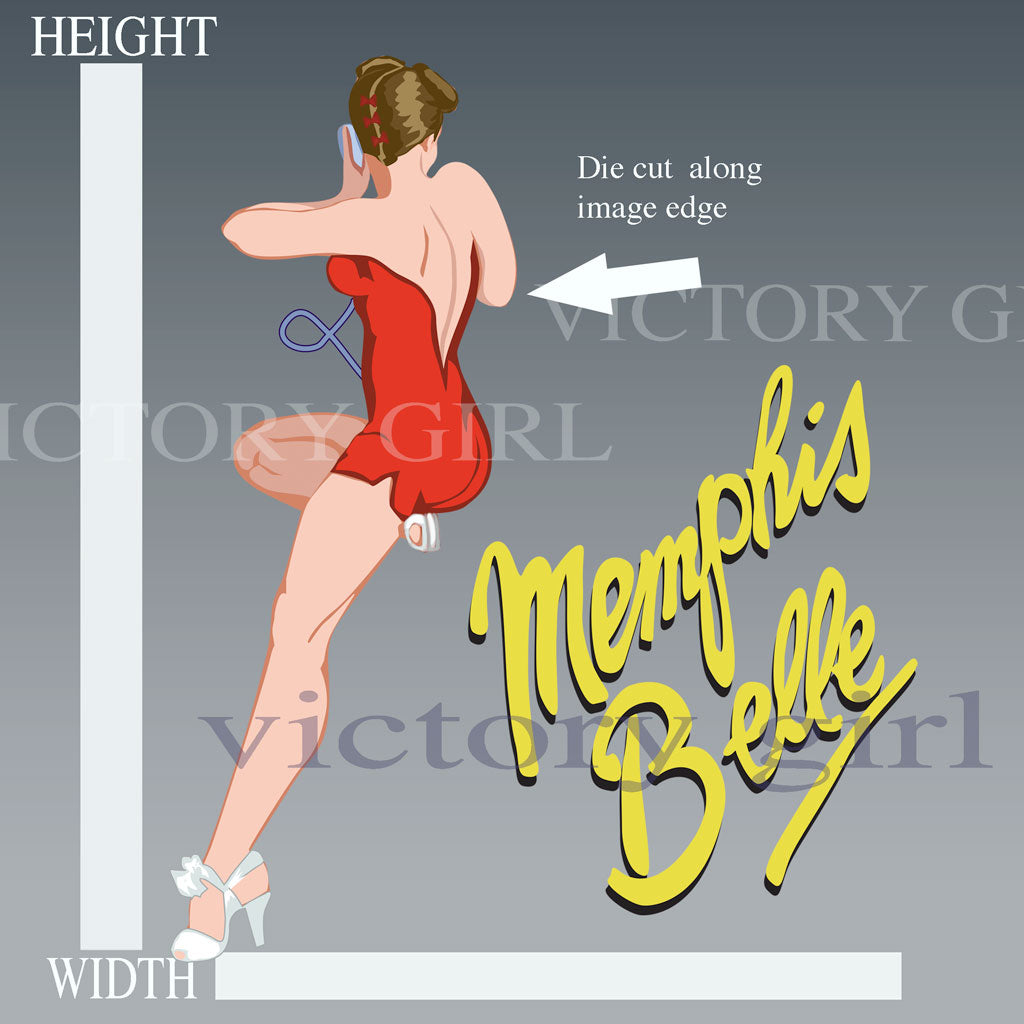 Memphis Belle with Text Vinyl Decal Sticker