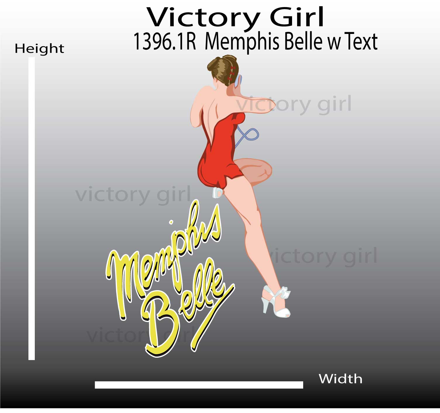 Memphis Belle with Text Vinyl Decal Sticker