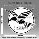 S-20X Raven in Black and White Vinyl Decal Sticker