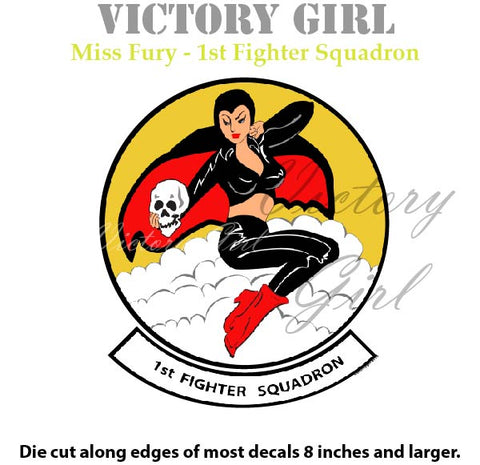 1st Fighter Squadron - Miss Fury Vinyl Decal Sticker
