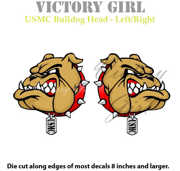 U.S.M.C. Bulldog Head Vinyl Decal Sticker