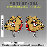 U.S.M.C. Bulldog Head Vinyl Decal Sticker
