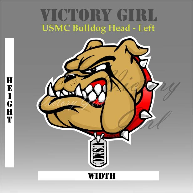 U.S.M.C. Bulldog Head Vinyl Decal Sticker