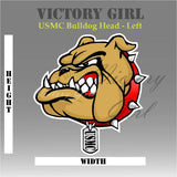 U.S.M.C. Bulldog Head Vinyl Decal Sticker