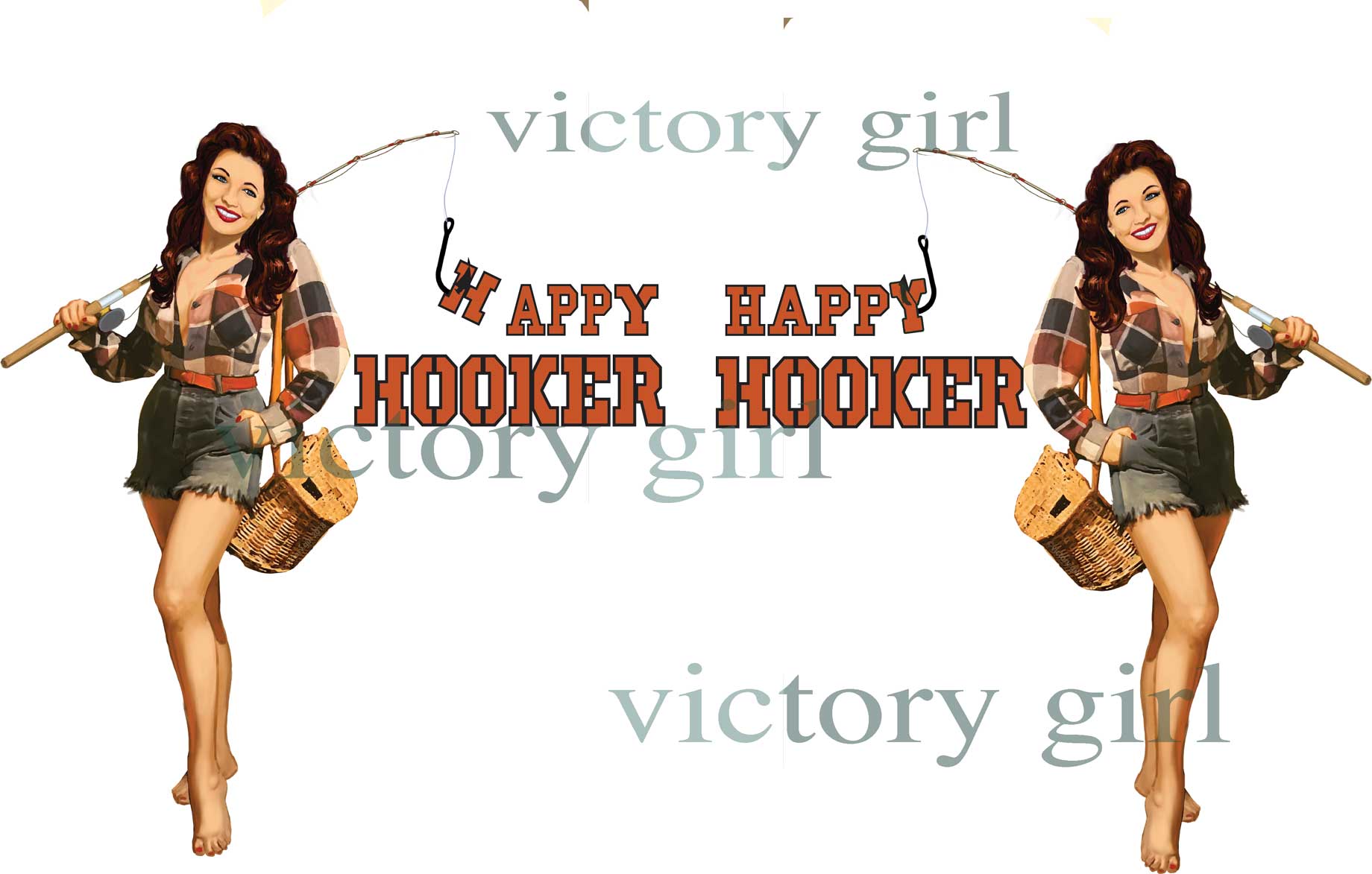 Happy Hooker Vinyl Decal Sticker