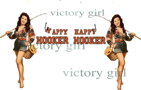 Happy Hooker Vinyl Decal Sticker