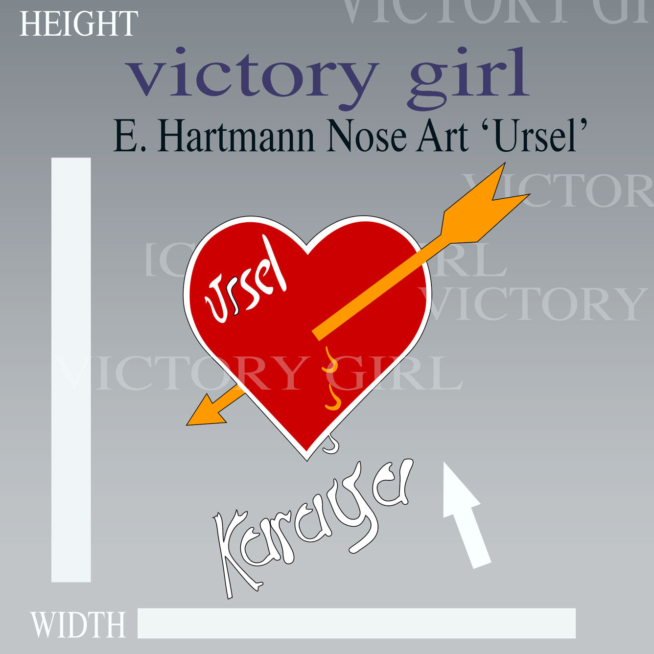 E. Hartmann Nose Art 'Ursal' Vinyl Decal Sticker