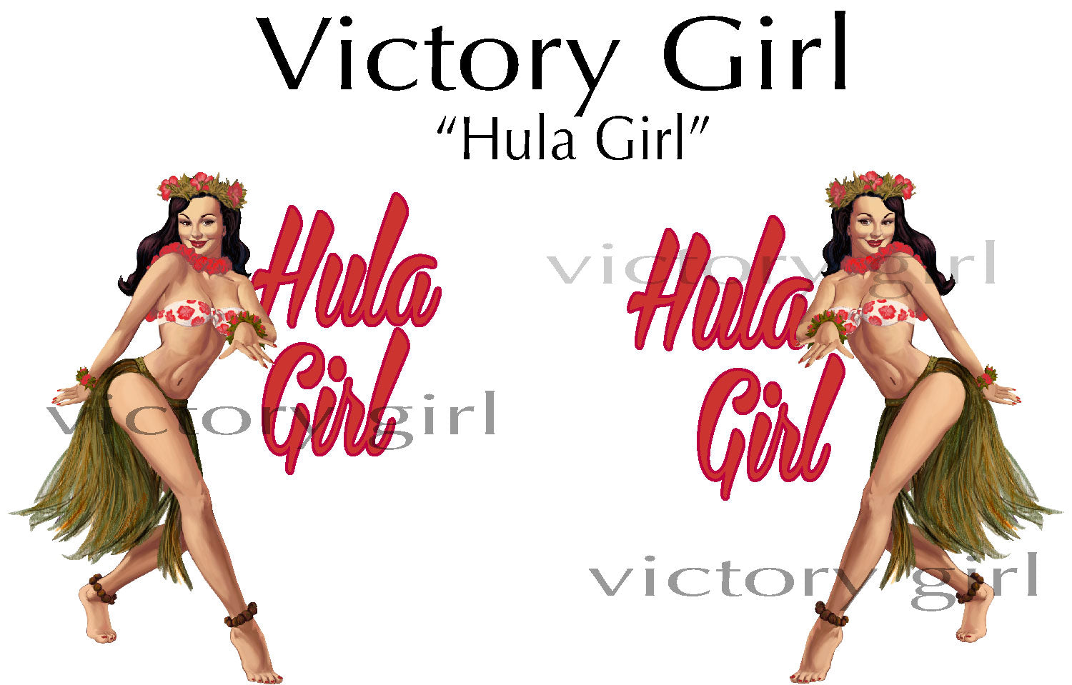 Hula Girl Vinyl Decal Sticker