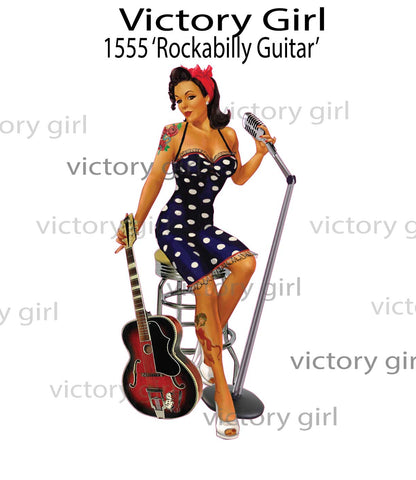 Rockabilly Guitar Vinyl Decal Sticker