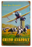 Vintage  Chino Airport Tin  12 x 18 Distressed