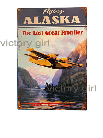Vintage Fly Alaska distressed tin