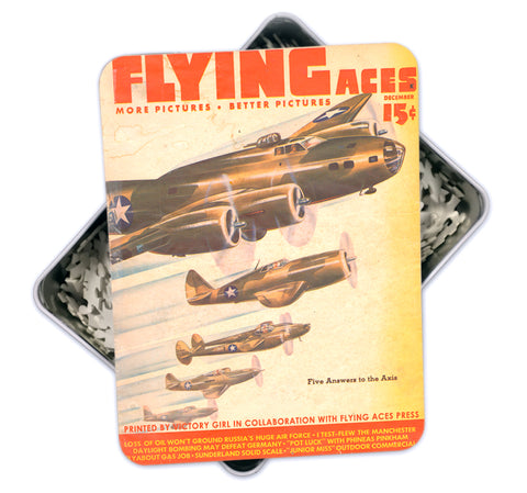 December 1942  Vintage 'Flying Aces' Magazine Cover Art Puzzle-500 pcs
