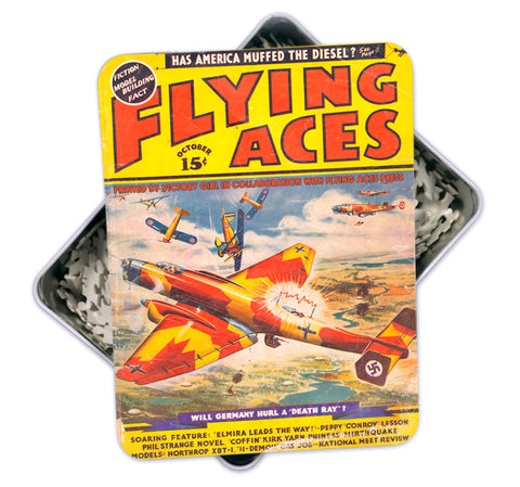 Oct 1938 Vintage 'Flying Aces' Magazine Cover Art Puzzle-500 pcs