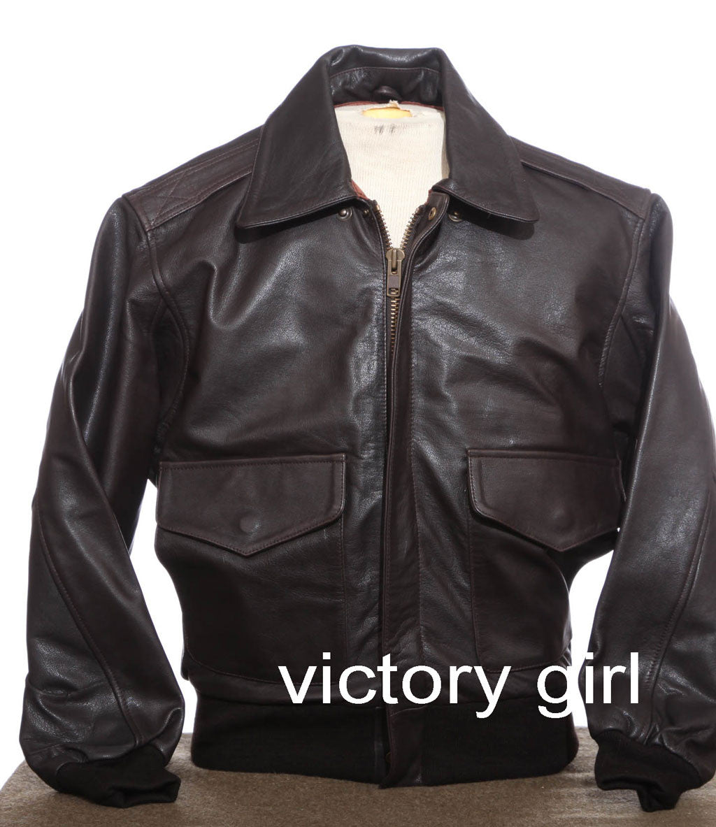 Victory Girl A2 Style Flight Jacket- Goatskin